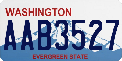 WA license plate AAB3527