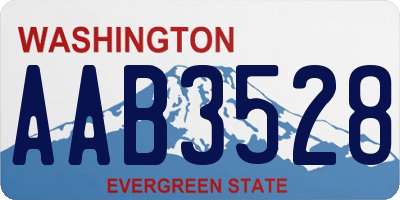 WA license plate AAB3528