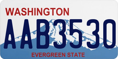 WA license plate AAB3530