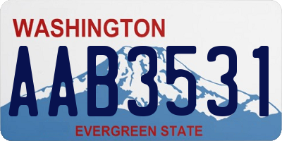 WA license plate AAB3531