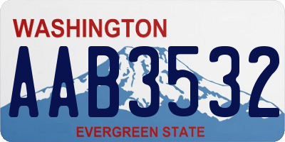 WA license plate AAB3532