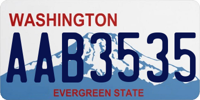 WA license plate AAB3535