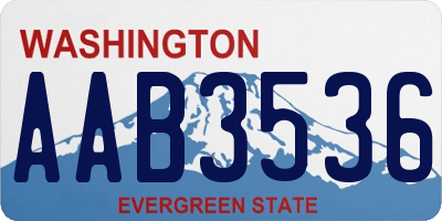 WA license plate AAB3536