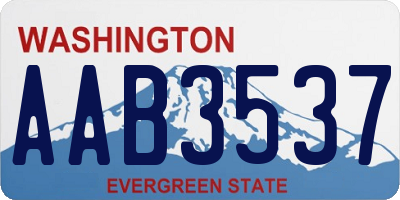 WA license plate AAB3537