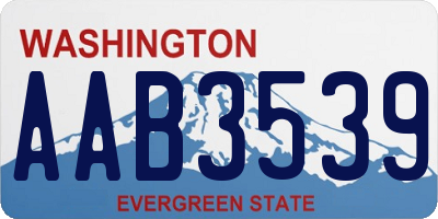 WA license plate AAB3539