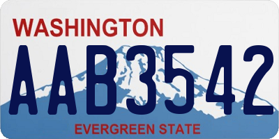 WA license plate AAB3542