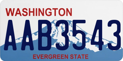 WA license plate AAB3543