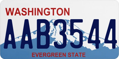 WA license plate AAB3544