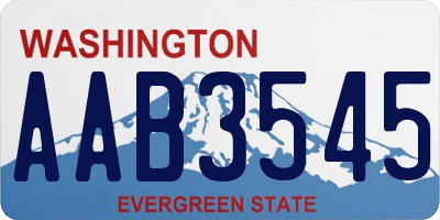 WA license plate AAB3545