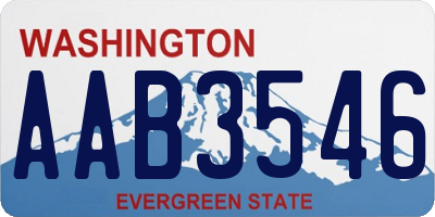 WA license plate AAB3546