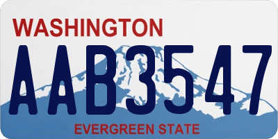 WA license plate AAB3547