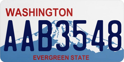WA license plate AAB3548