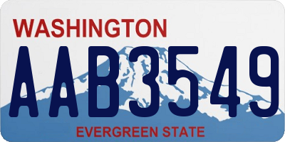 WA license plate AAB3549