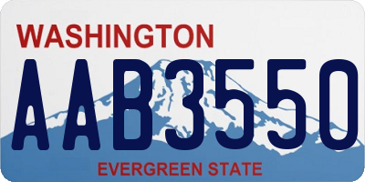 WA license plate AAB3550