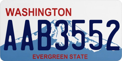 WA license plate AAB3552