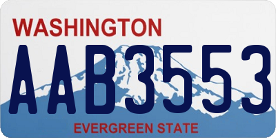 WA license plate AAB3553