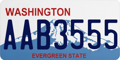 WA license plate AAB3555