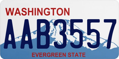 WA license plate AAB3557