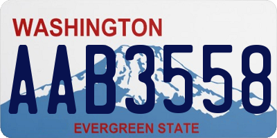 WA license plate AAB3558