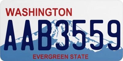 WA license plate AAB3559