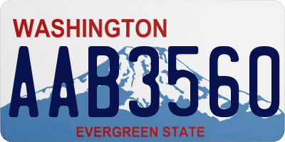 WA license plate AAB3560