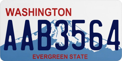 WA license plate AAB3564