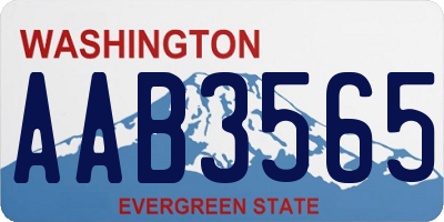 WA license plate AAB3565