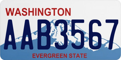 WA license plate AAB3567