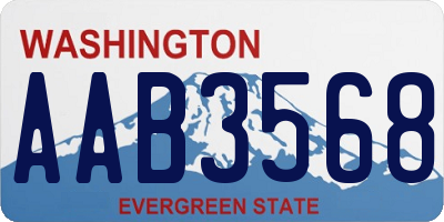 WA license plate AAB3568