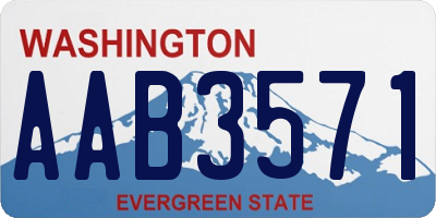 WA license plate AAB3571