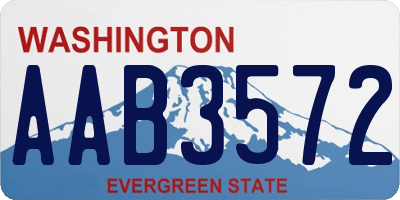 WA license plate AAB3572