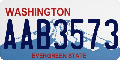 WA license plate AAB3573