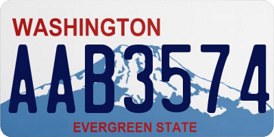 WA license plate AAB3574