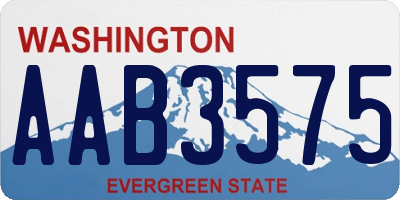 WA license plate AAB3575