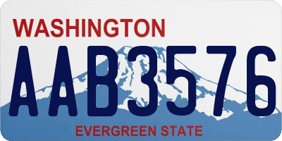 WA license plate AAB3576