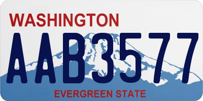 WA license plate AAB3577