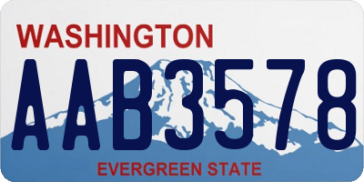 WA license plate AAB3578