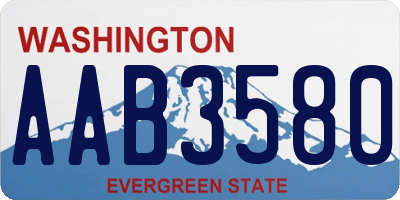 WA license plate AAB3580