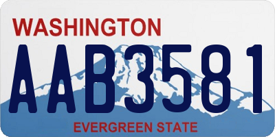 WA license plate AAB3581