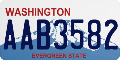 WA license plate AAB3582