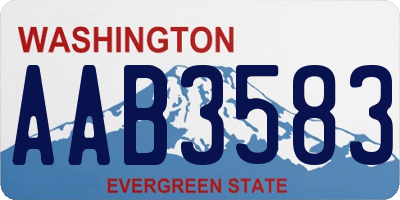 WA license plate AAB3583