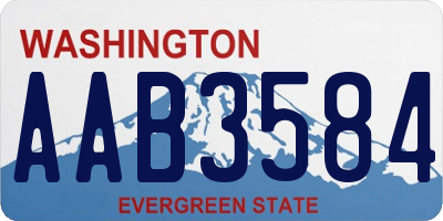 WA license plate AAB3584