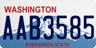 WA license plate AAB3585