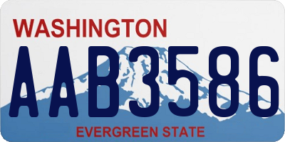 WA license plate AAB3586