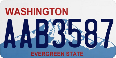 WA license plate AAB3587