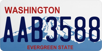 WA license plate AAB3588