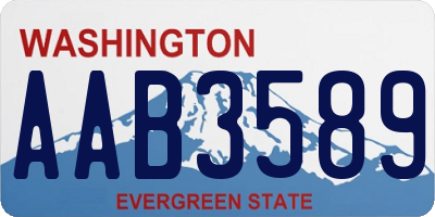 WA license plate AAB3589