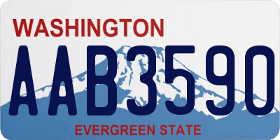 WA license plate AAB3590