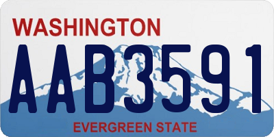 WA license plate AAB3591