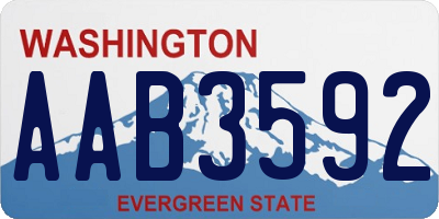 WA license plate AAB3592